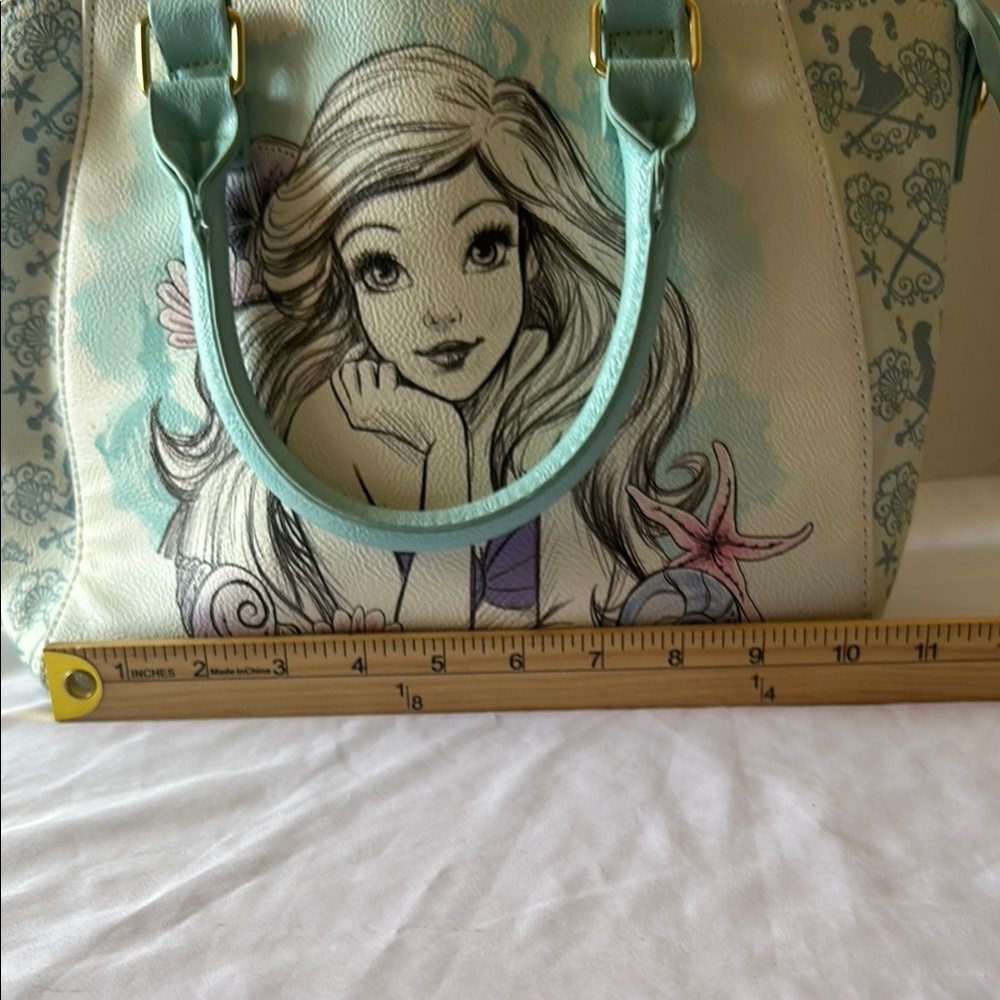 Disney Loungefly Ariel Satchel Tote Handbag The Little Mermaid Aqua - Picture 9 of 9